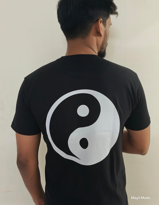 Black Yin Yang Essential Regular Fit T-shirt – Pure Cotton (180 GSM)
