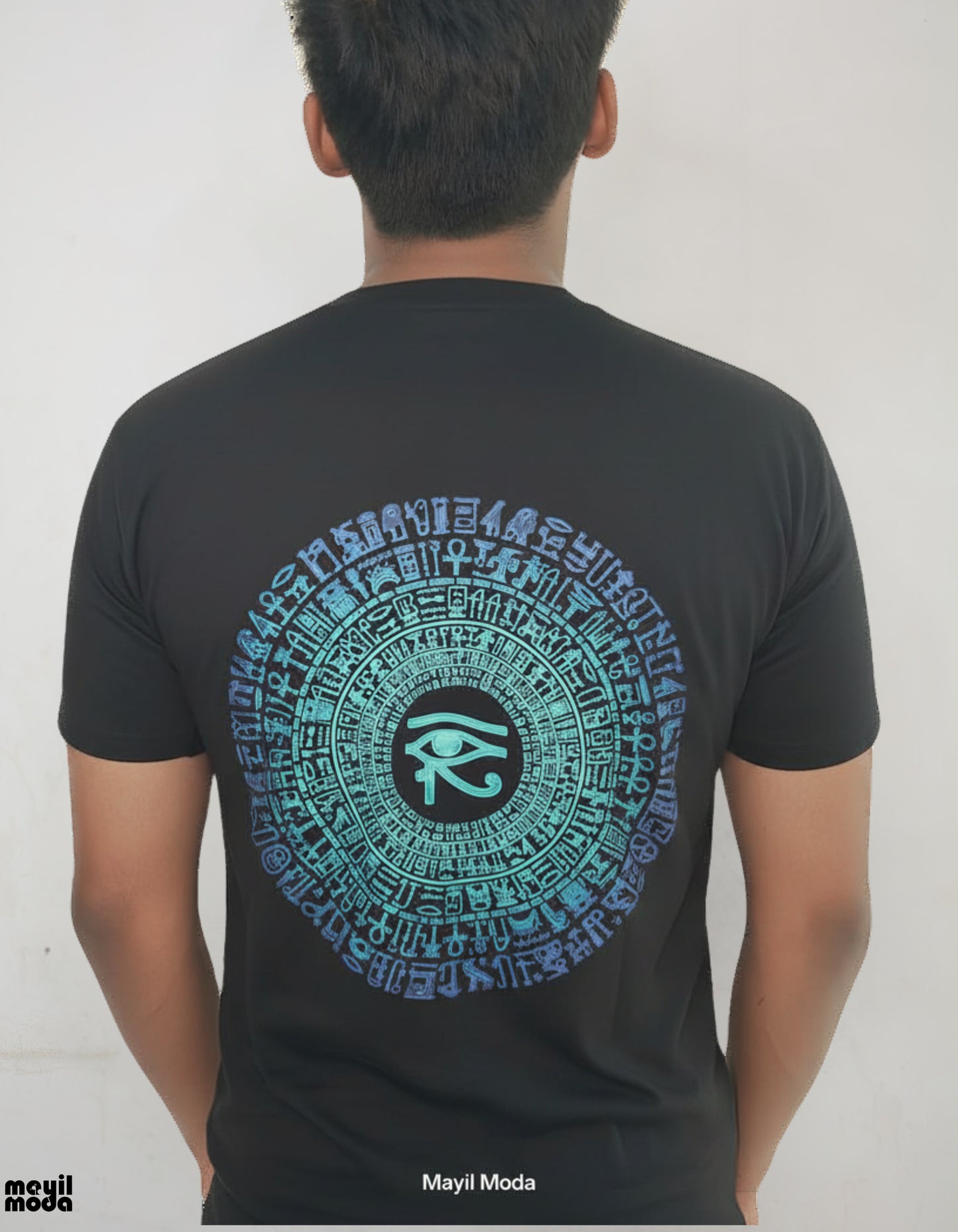 Eye of Horus Graphic T-Shirt – Black 180 GSM Premium Cotton | Mayil Moda