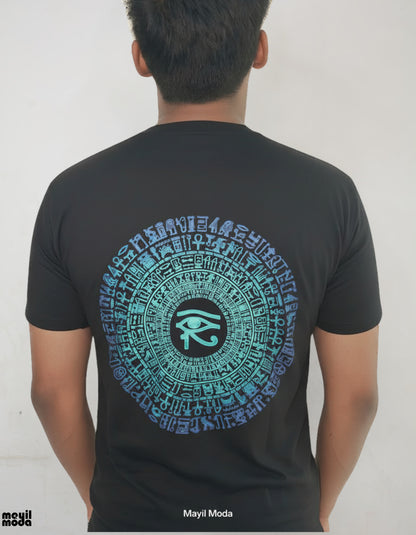 Eye of Horus Graphic T-Shirt – Black 180 GSM Premium Cotton | Mayil Moda