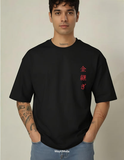 "Kintsugi" Art of Broken Things - 240 GSM Oversized Cotton French Terry T-Shirt