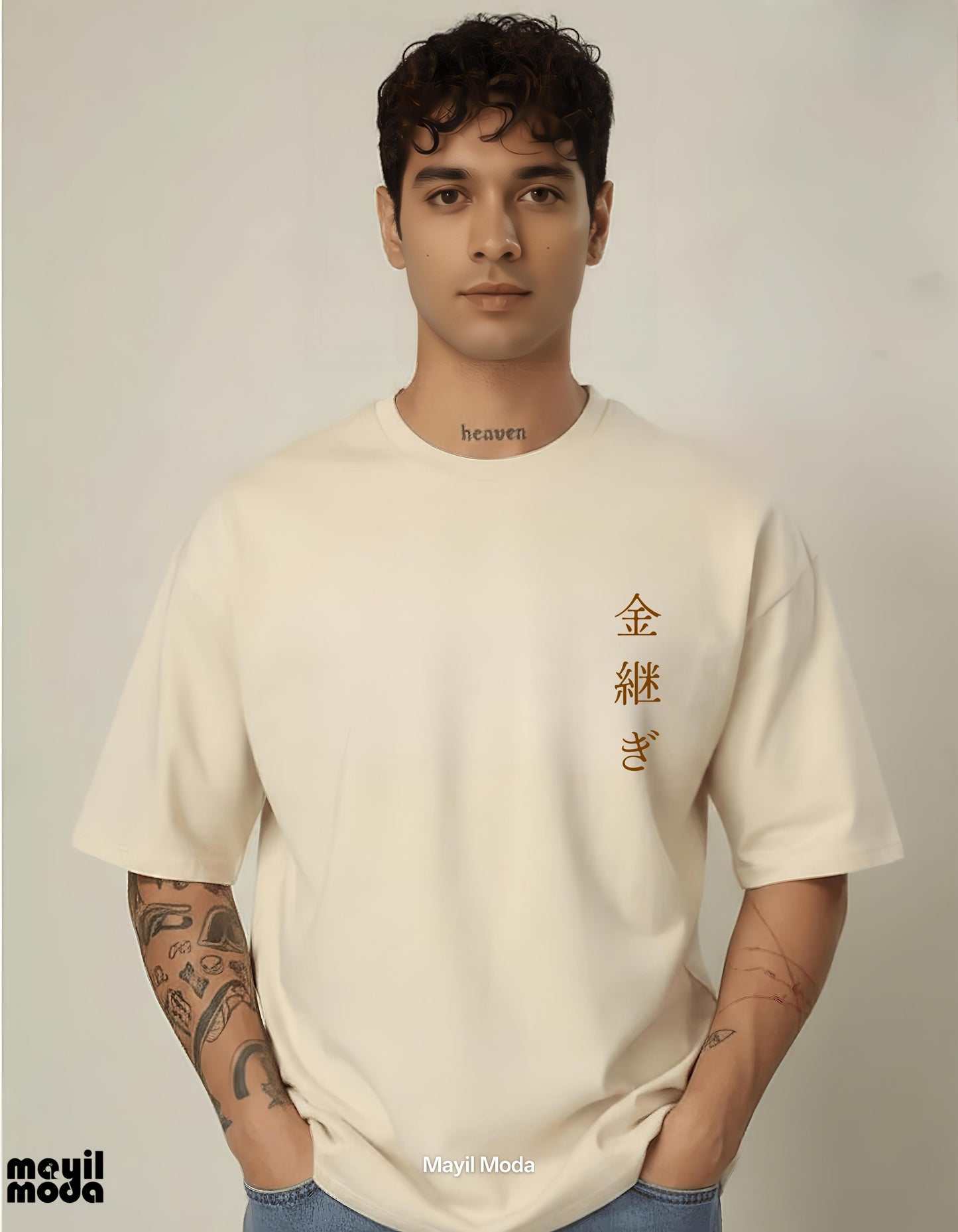 "Kintsugi" Art of Broken Things - 240 GSM Oversized Cotton French Terry T-Shirt