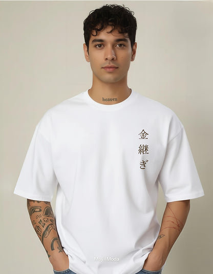 "Kintsugi" Art of Broken Things - 240 GSM Oversized Cotton French Terry T-Shirt