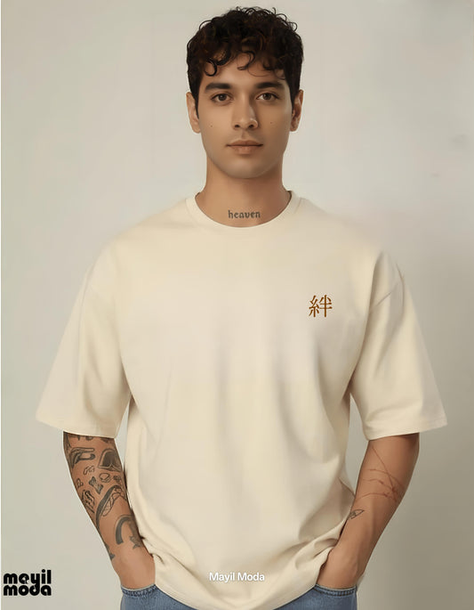 "Kizuna" Bond & Connection - 240 GSM Oversized Cotton French Terry T-Shirt